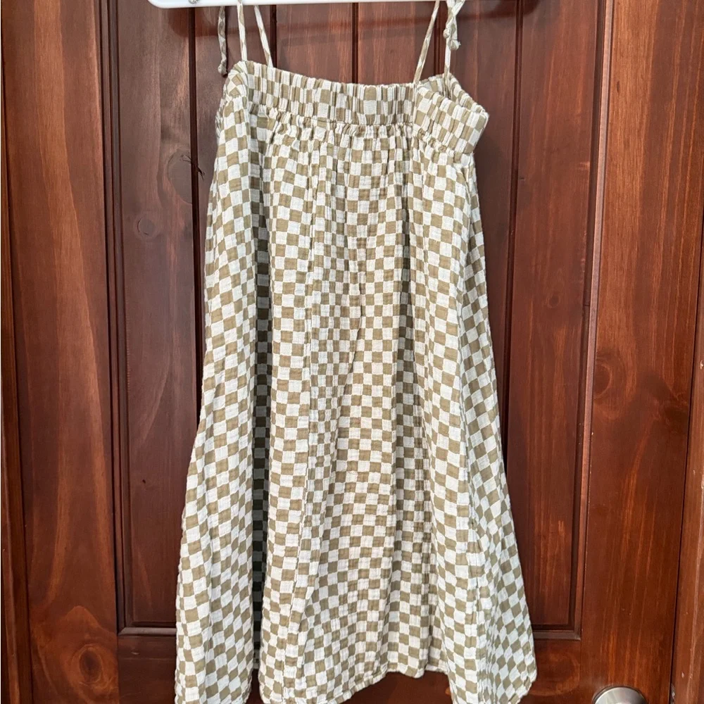 Rylee + Cru Tan and White Checkered Dress - Picture 3 of 5